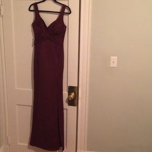 Floor length Burgundy Evening Gown